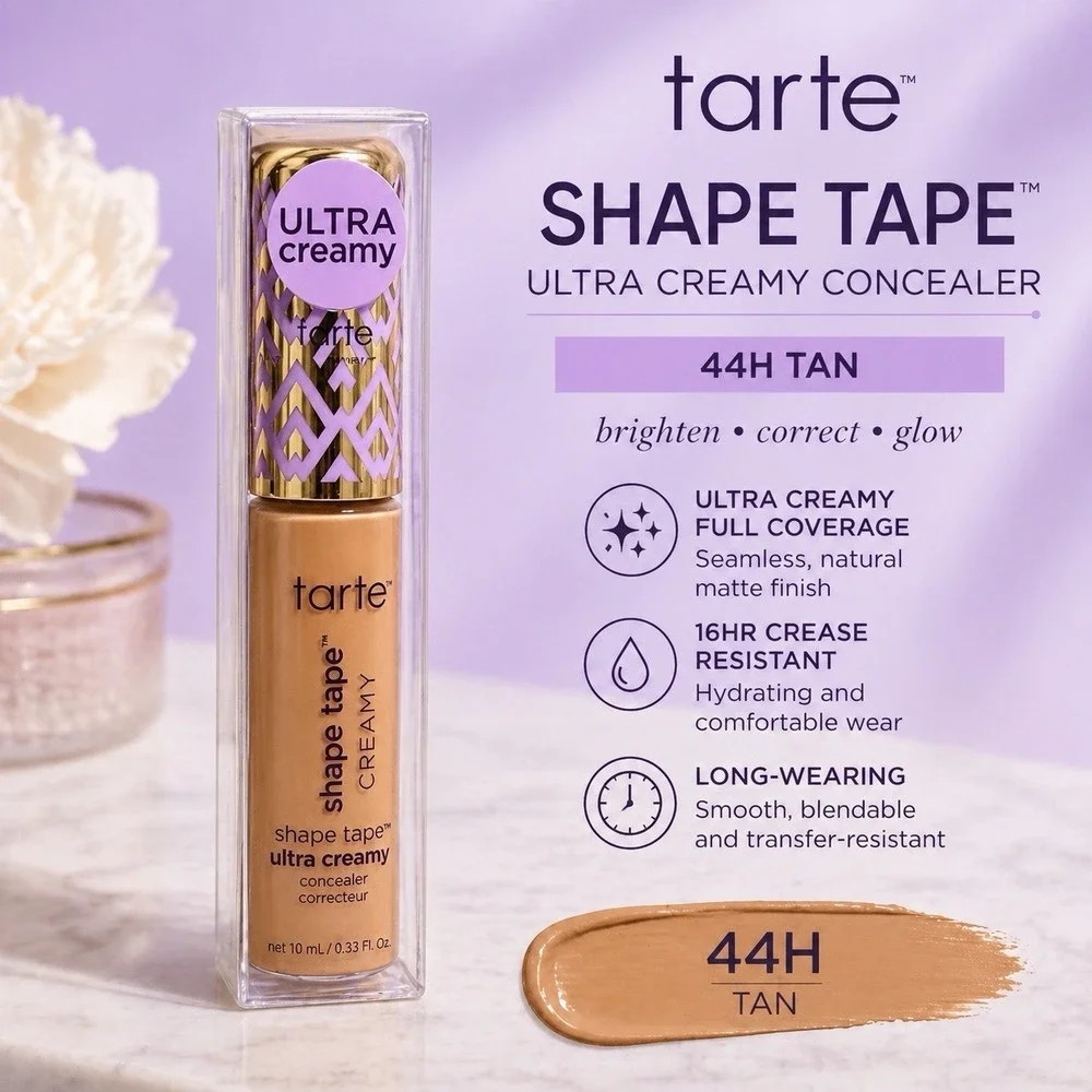 Tarte Shape Tape Ultra Creamy Concealer - 44H TAN - 10mL/0.33 fl. oz.